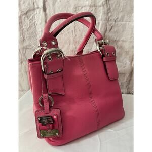 Tignanello Genuine Leather Pink Purse Bag Satchel